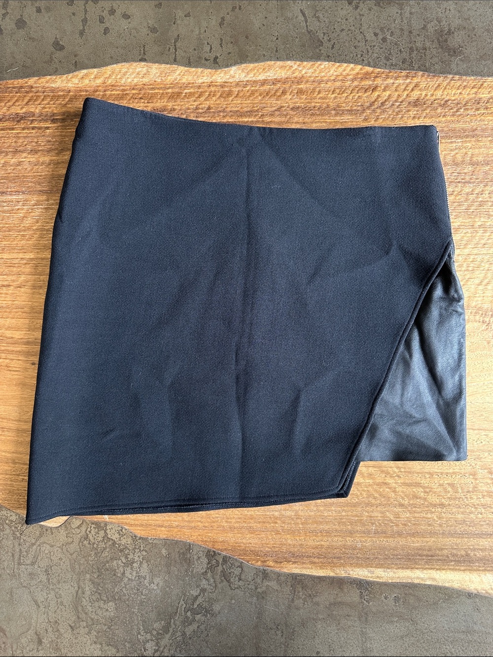 Helmut Lang Vintage Y2K Slash Leather & Wool Mini Skirt Avant Garde Size 8